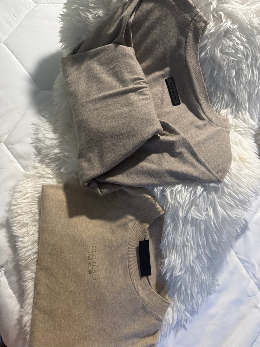 Essentials Women's Tan Crewneck Sweatshirts - Set of 2